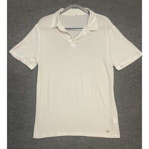 Vuori Strato Tech Polo Shirt Men Medium White Short Sleeve Performance V188